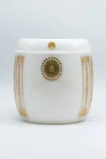 九品金雕蓮花土耳其白玉瑪瑙骨灰罈