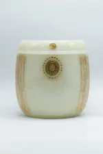九品金雕蓮花伊朗青玉骨灰罈
