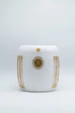 九品金雕蓮花越南白玉骨灰罈