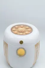 九品金雕蓮花越南白玉骨灰罈：圖片 2